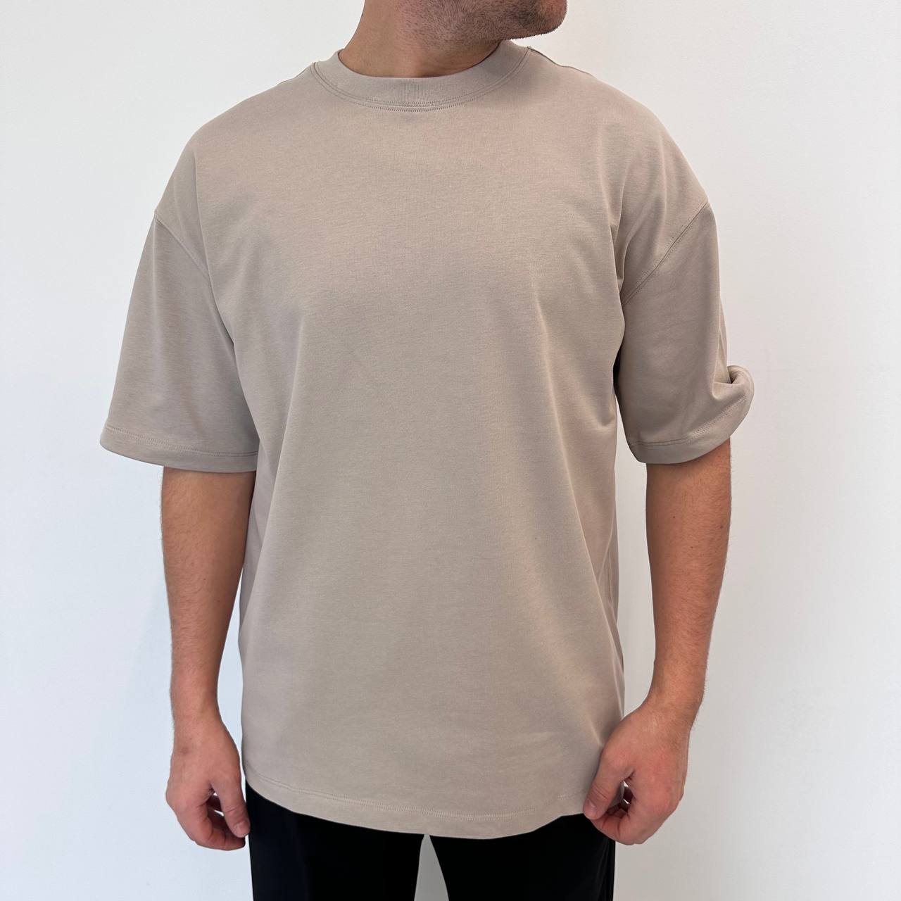 T-shirt in cotone beige