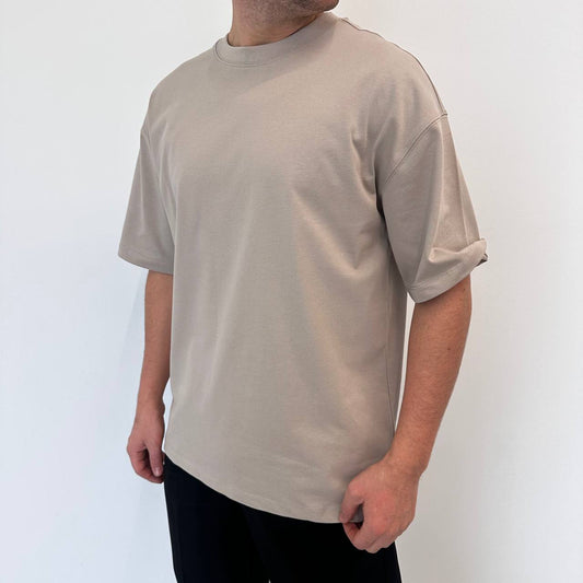T-shirt in cotone beige