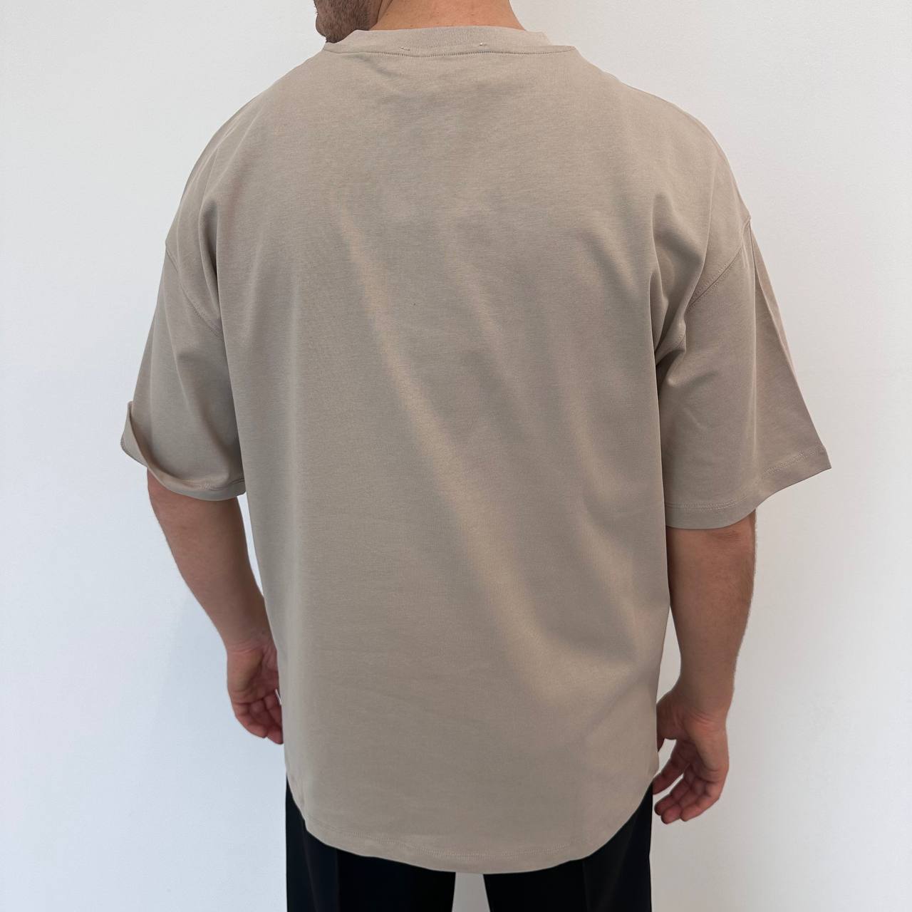 T-shirt in cotone beige