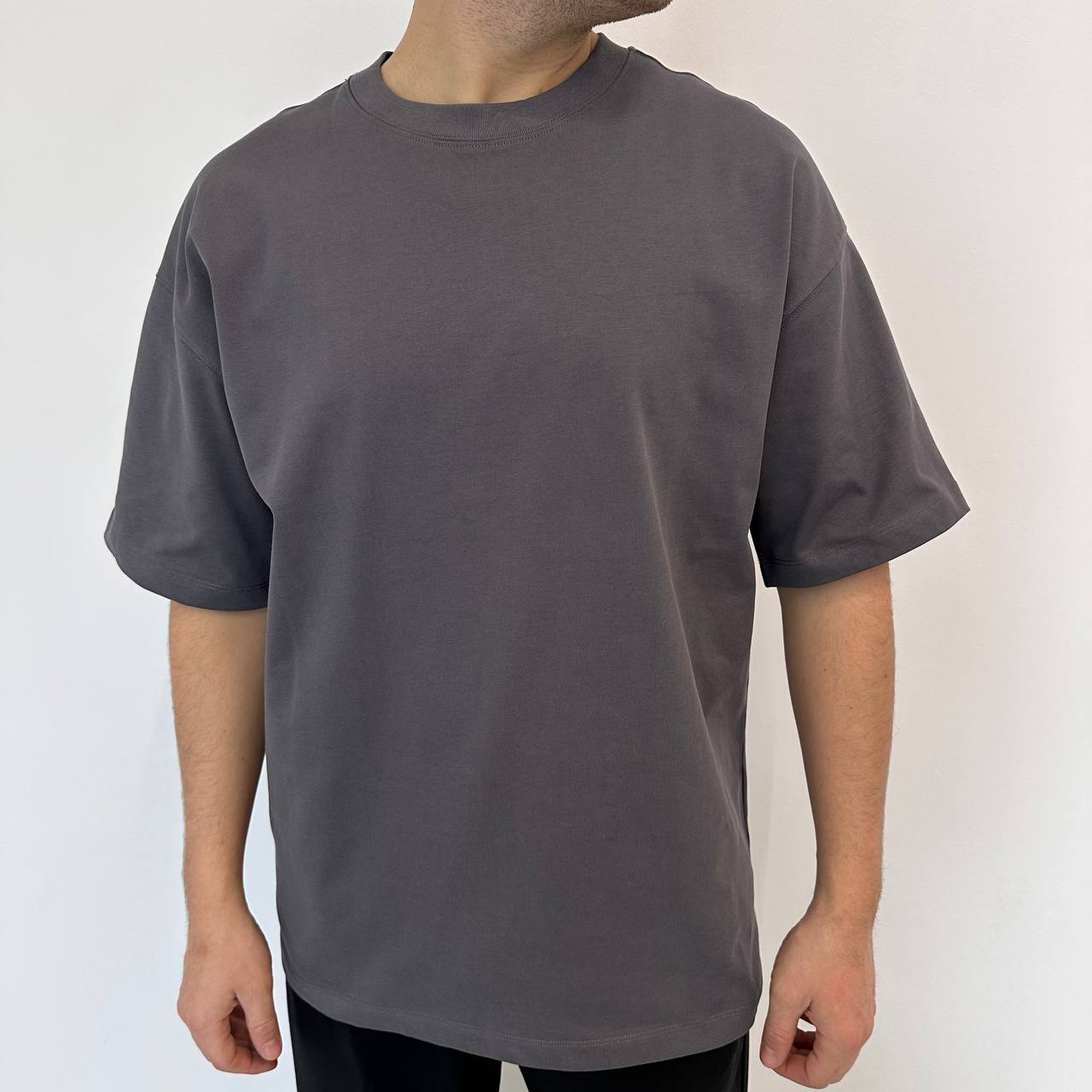 T-shirt in cotone piombo