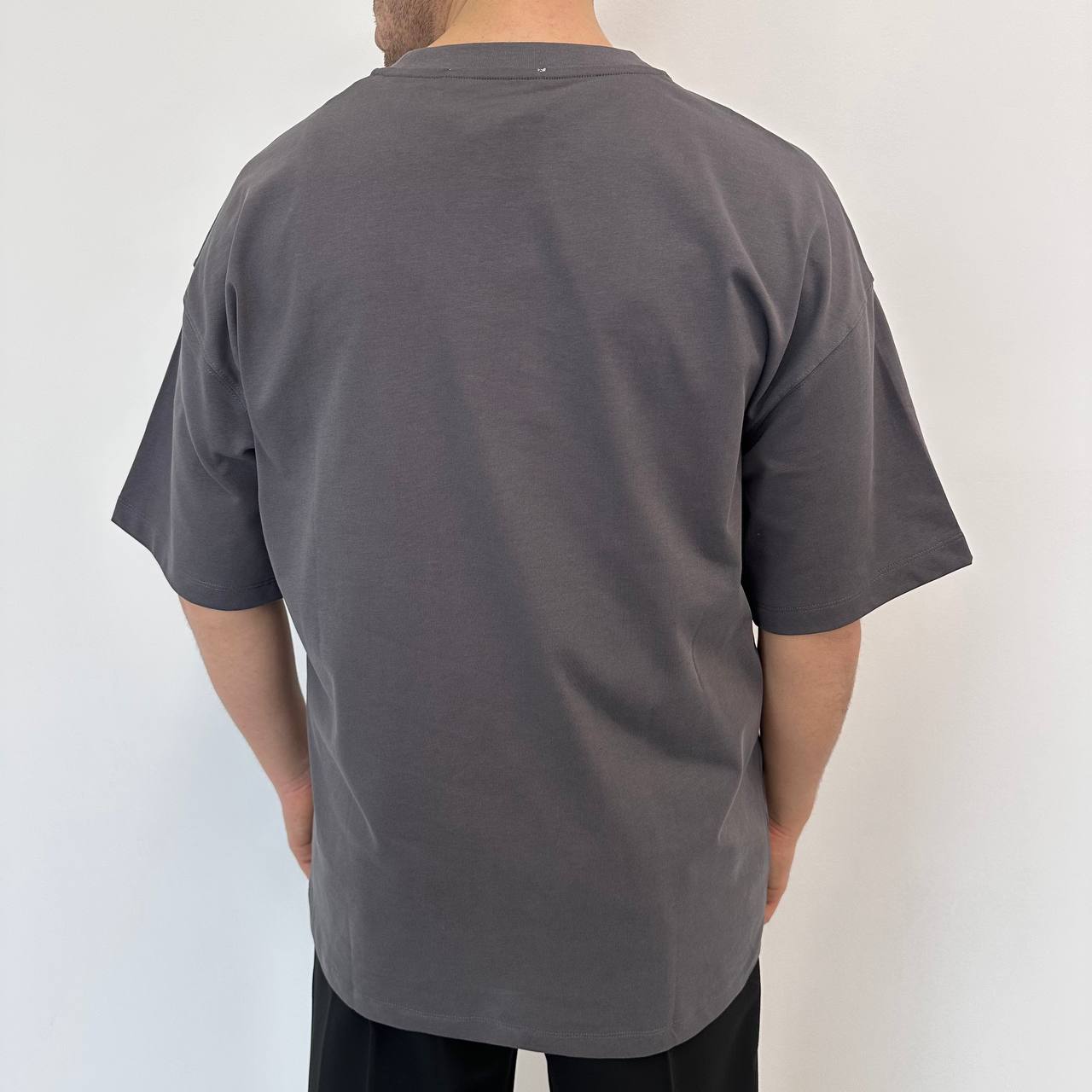 T-shirt in cotone piombo