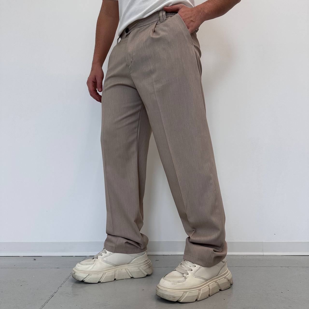 Pantalone palazzo beige