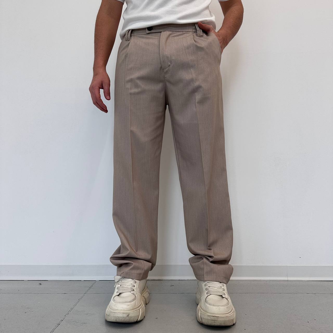 Pantalone palazzo beige