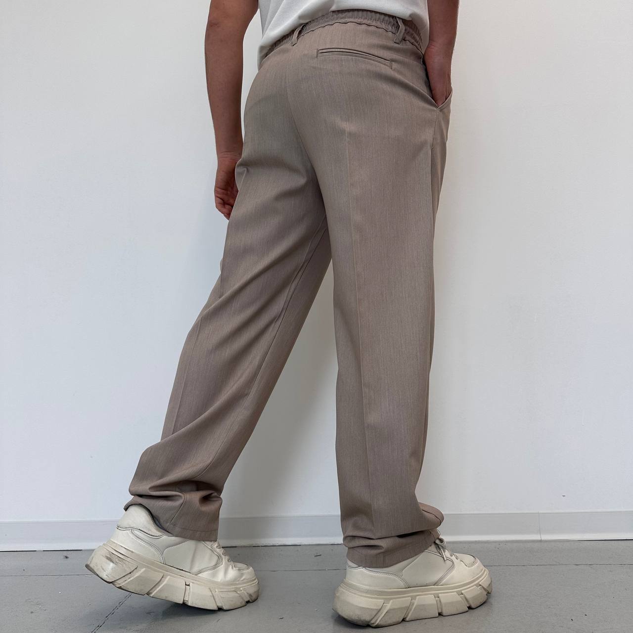 Pantalone palazzo beige