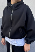 Felpa Crop Con Cappuccio Nera