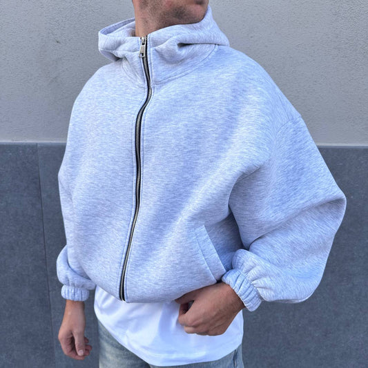 Felpa Crop Con Cappuccio Grigia