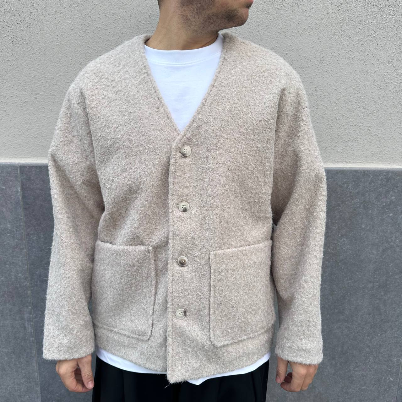 Jacket Cardigan Teddy Beige