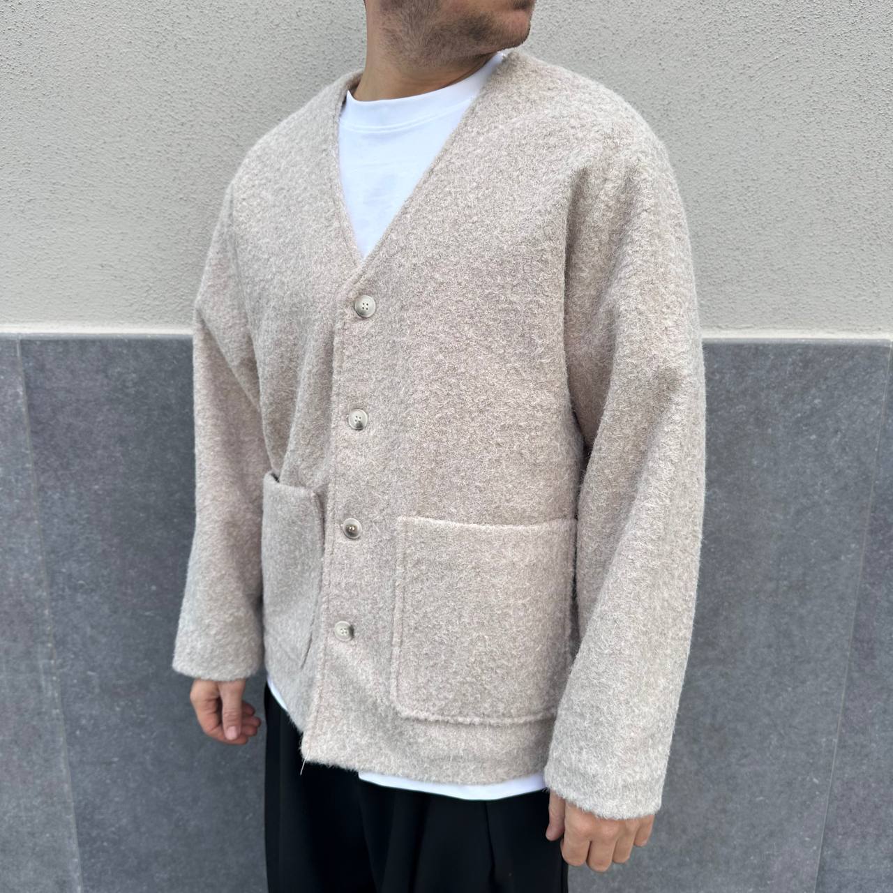 Jacket Cardigan Teddy Beige