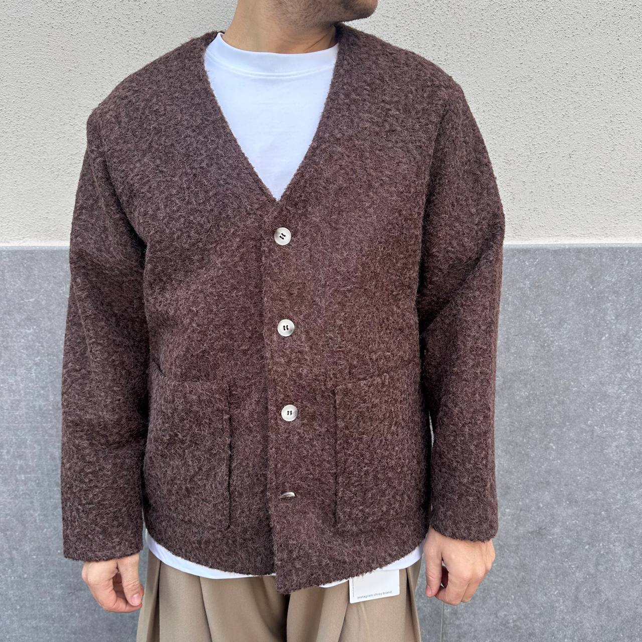 Jacket Cardigan Teddy Marrone