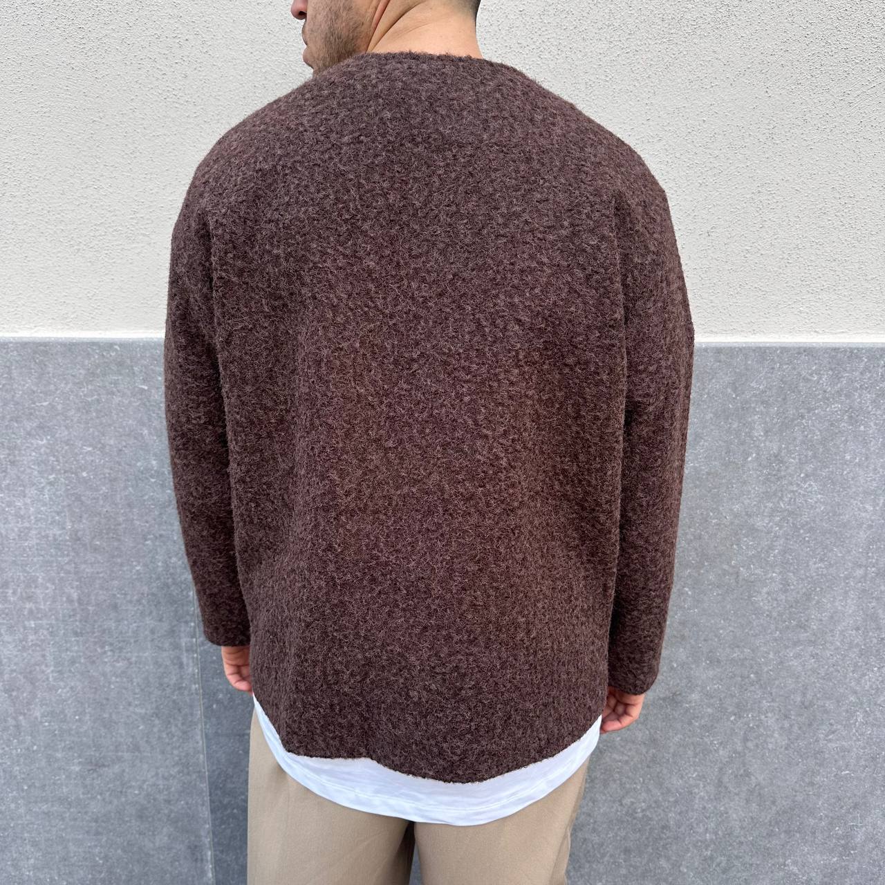 Jacket Cardigan Teddy Marrone