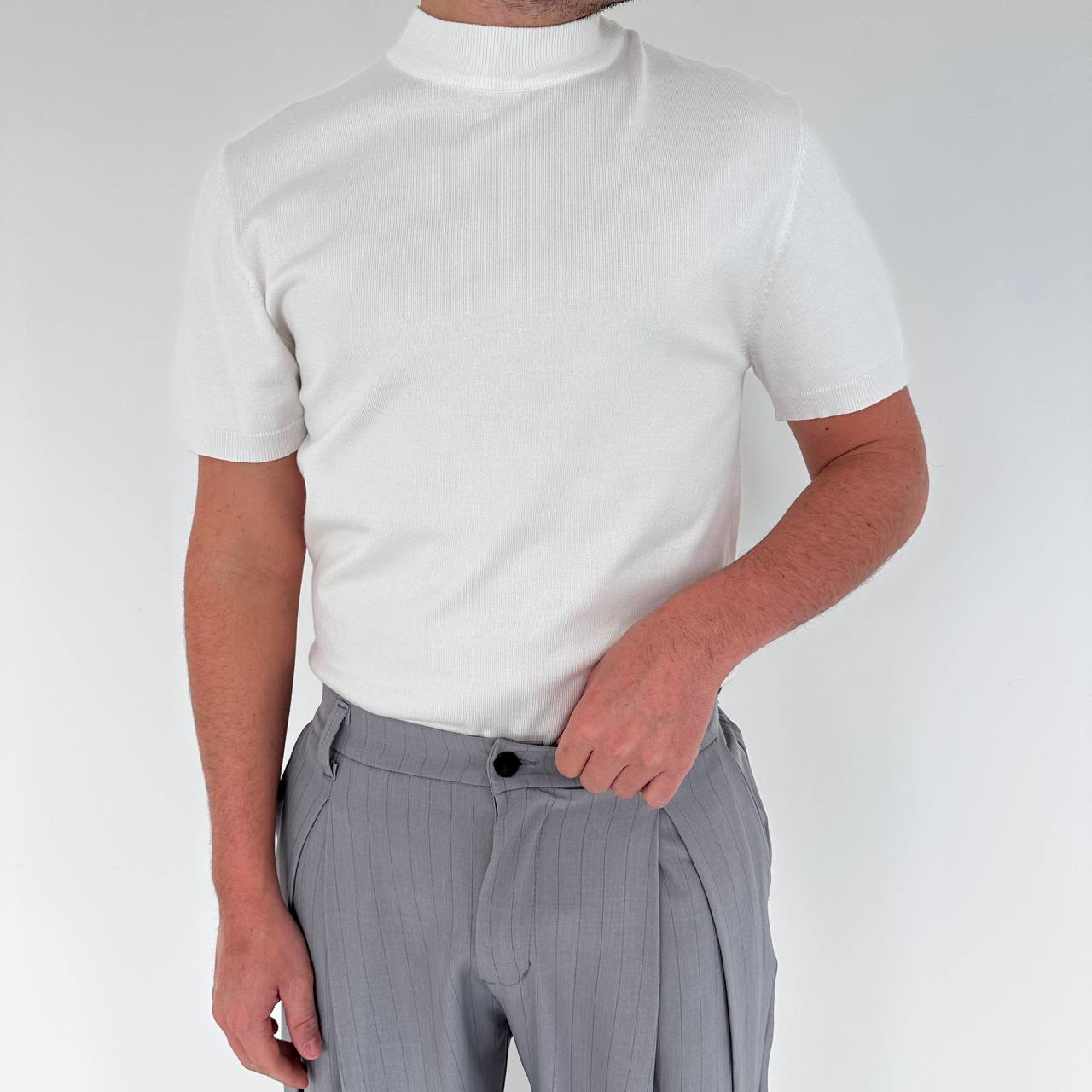 Maglia mezzocollo bianca