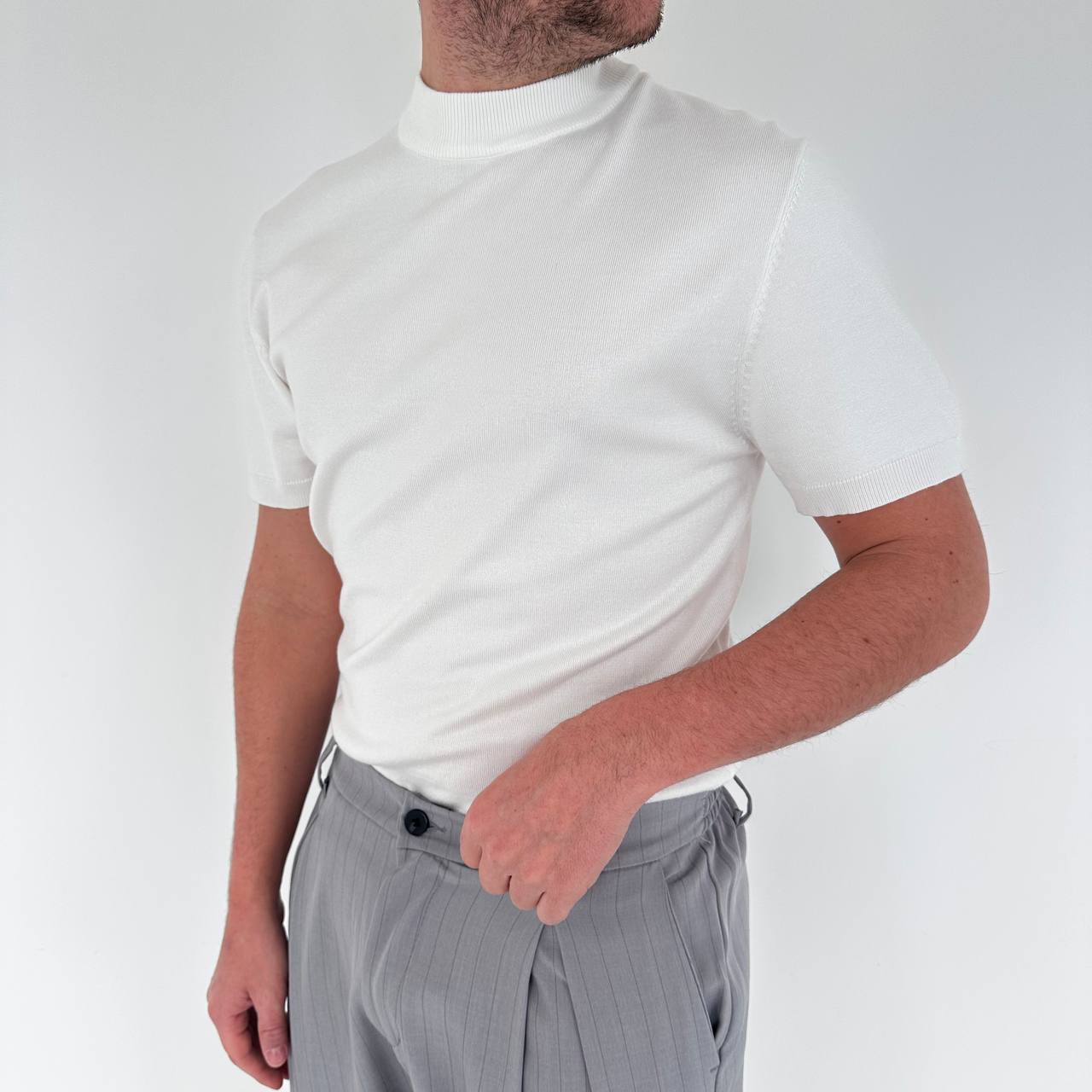 Maglia mezzocollo bianca