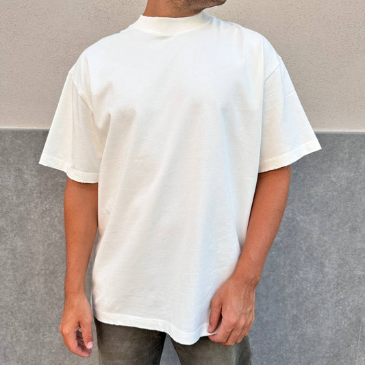 Shirt sfrangiata bianca