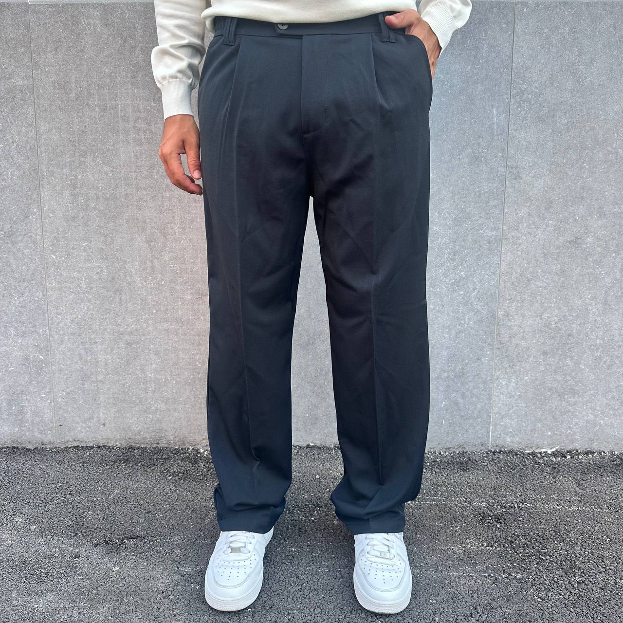 Pantalone palazzo blu navy