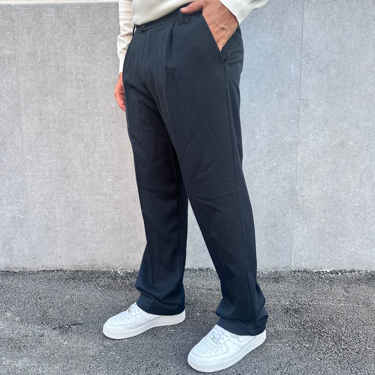 Pantalone palazzo blu navy