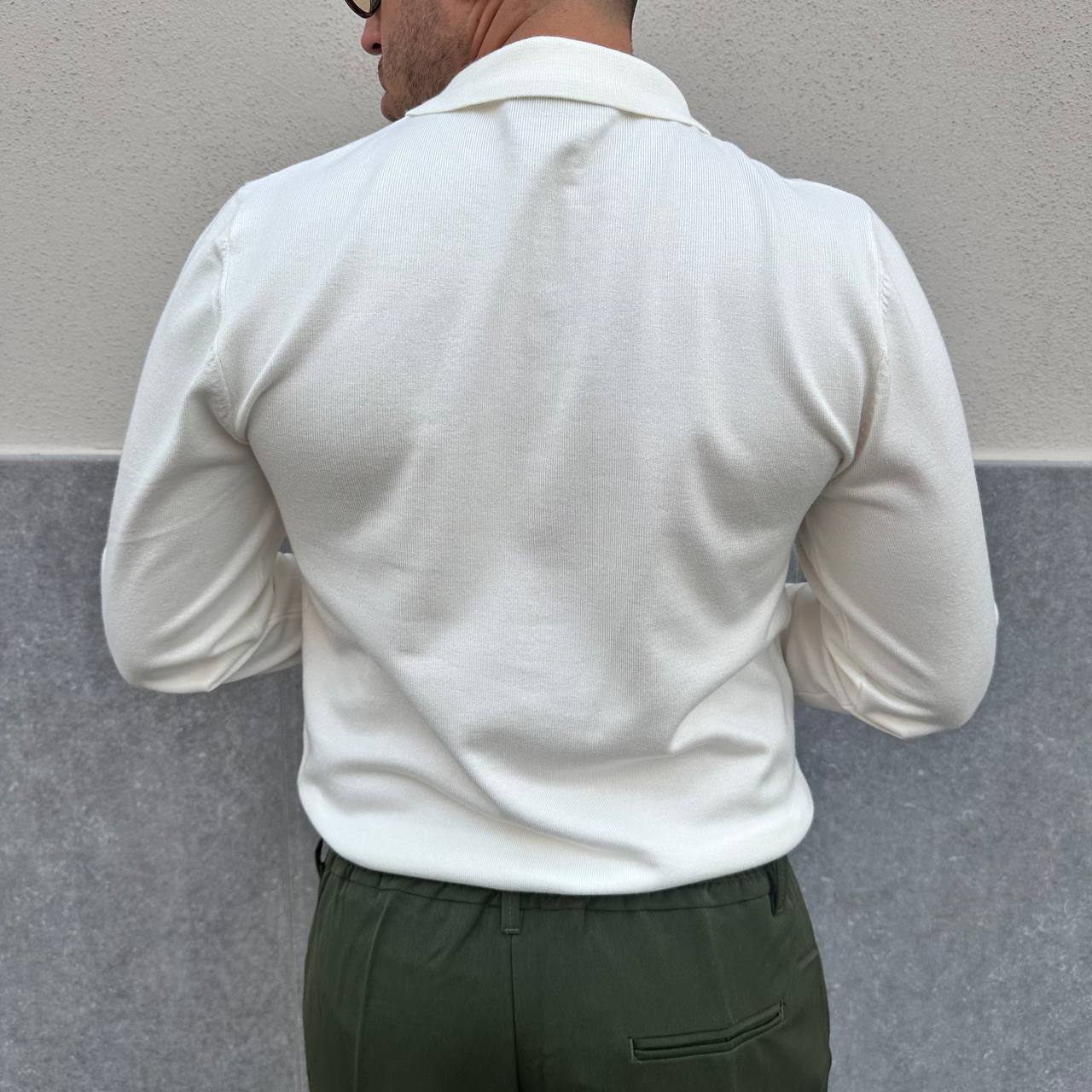 Polo in caldo cotone bianca