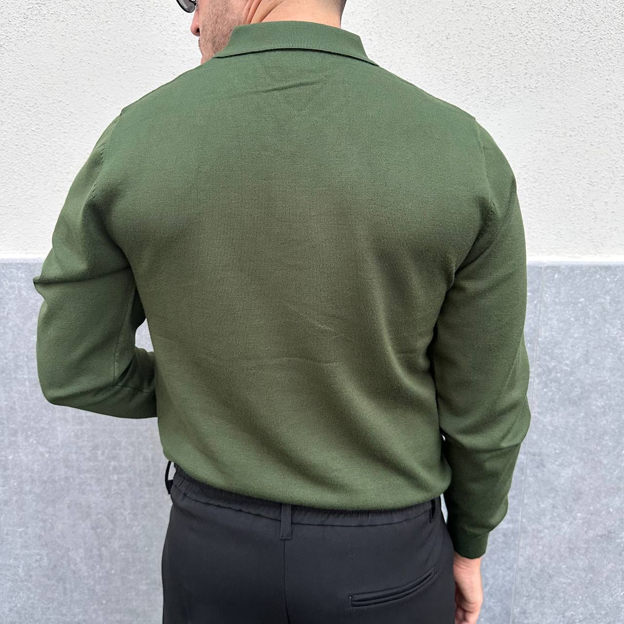 Polo in caldo cotone verde