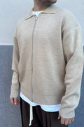 Pull Con Zip Beige
