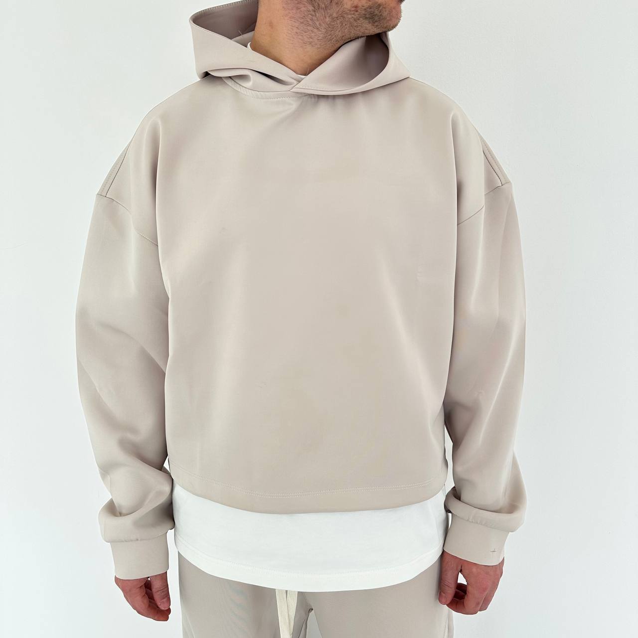 Coordset Scuba Crop Beige