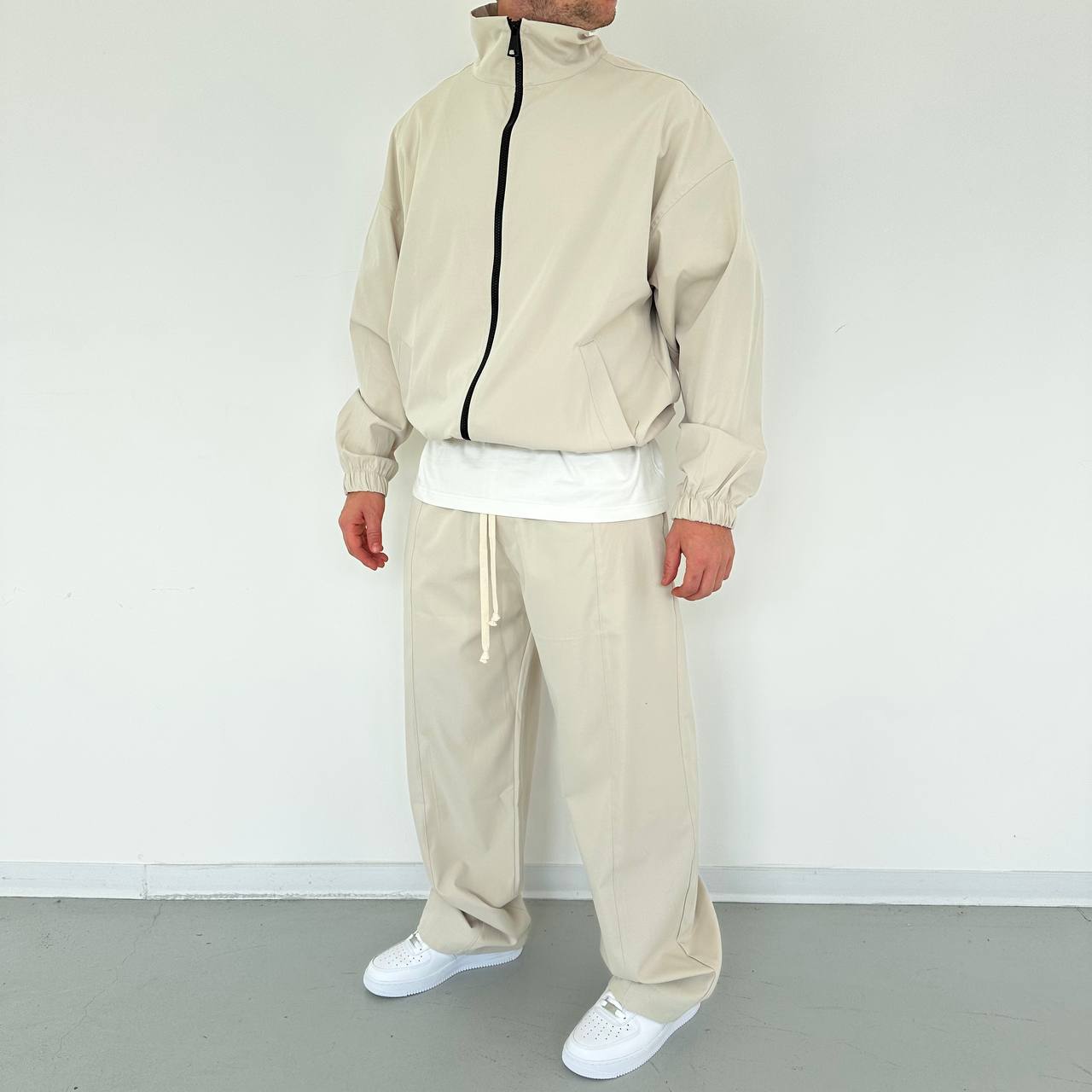 Coordset Classic Con Zip Beige