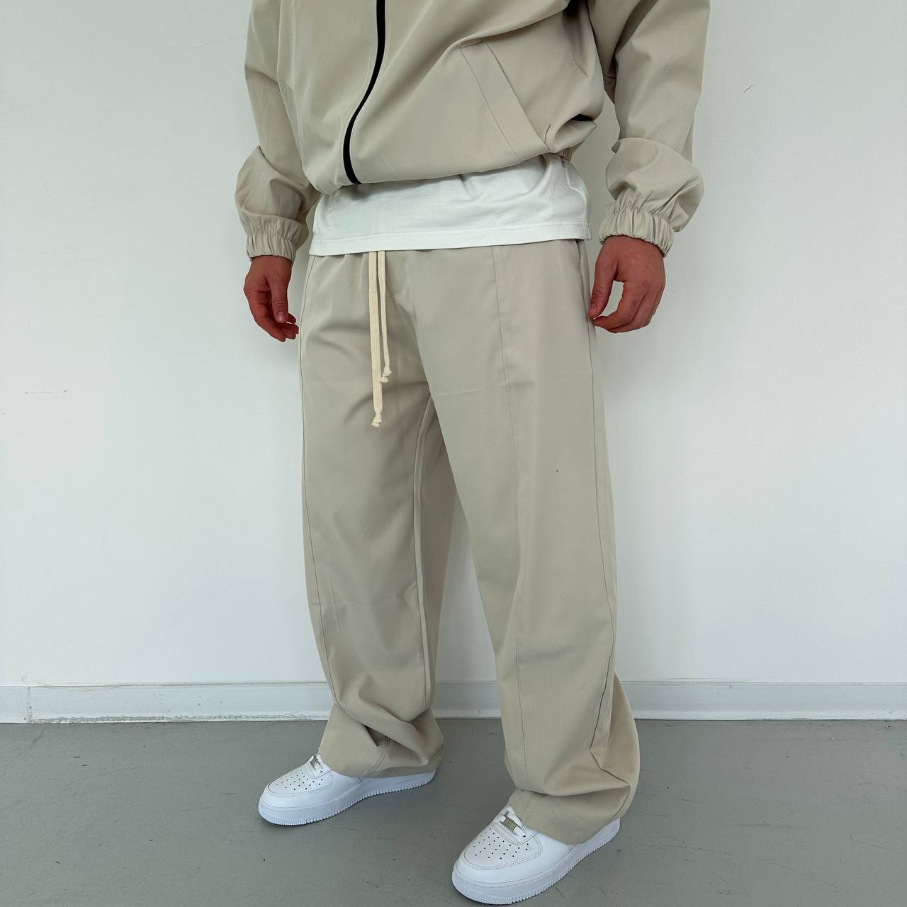 Coordset Classic Con Zip Beige