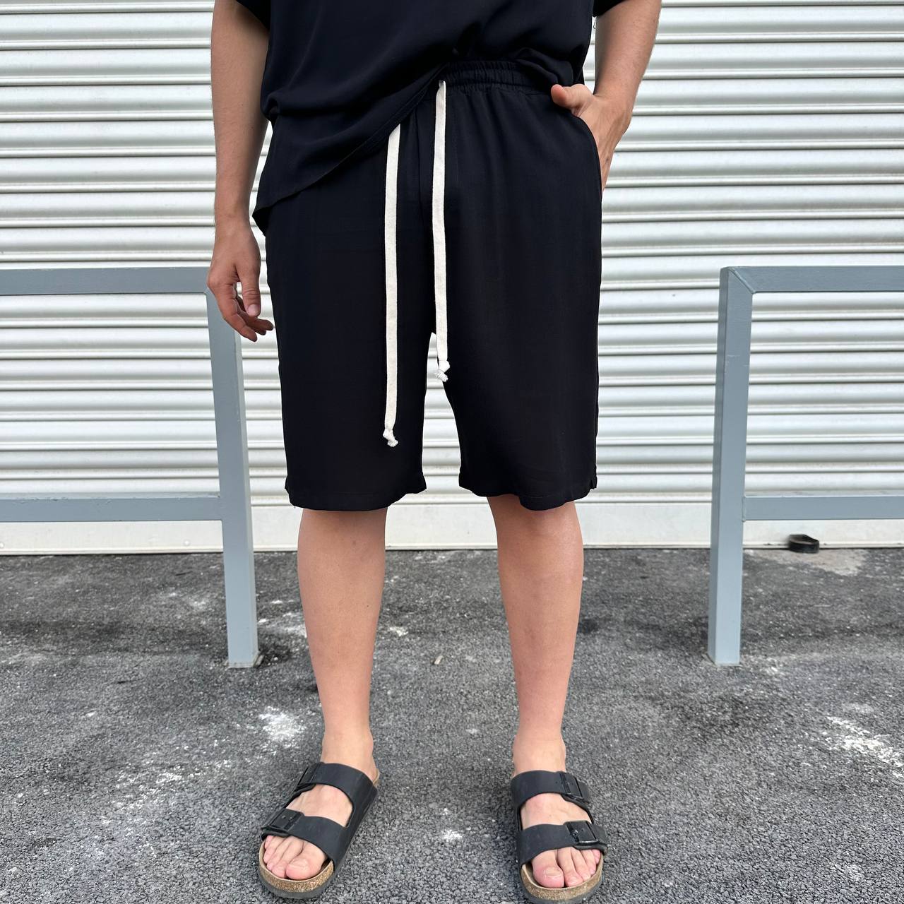 Coordset scollo V nero