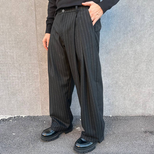 Pantalone Balloon Gessato Nero