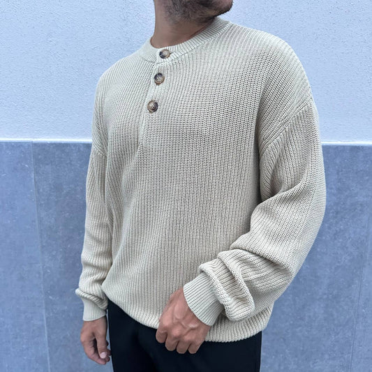 Pullover strutturato beige