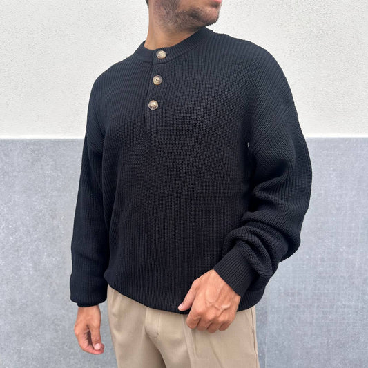 Pullover strutturato nero