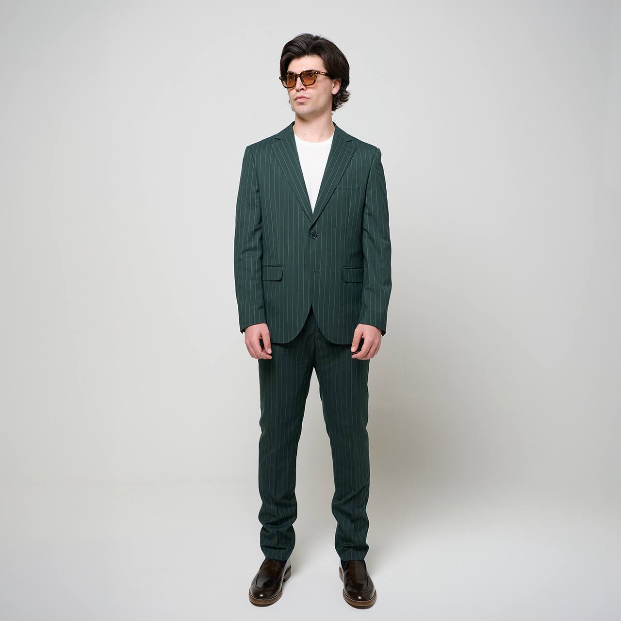 Abito sartoriale gessato verde