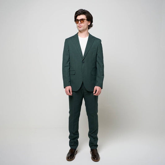 Abito sartoriale gessato verde