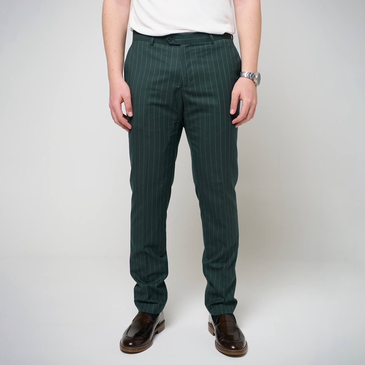 Abito sartoriale gessato verde