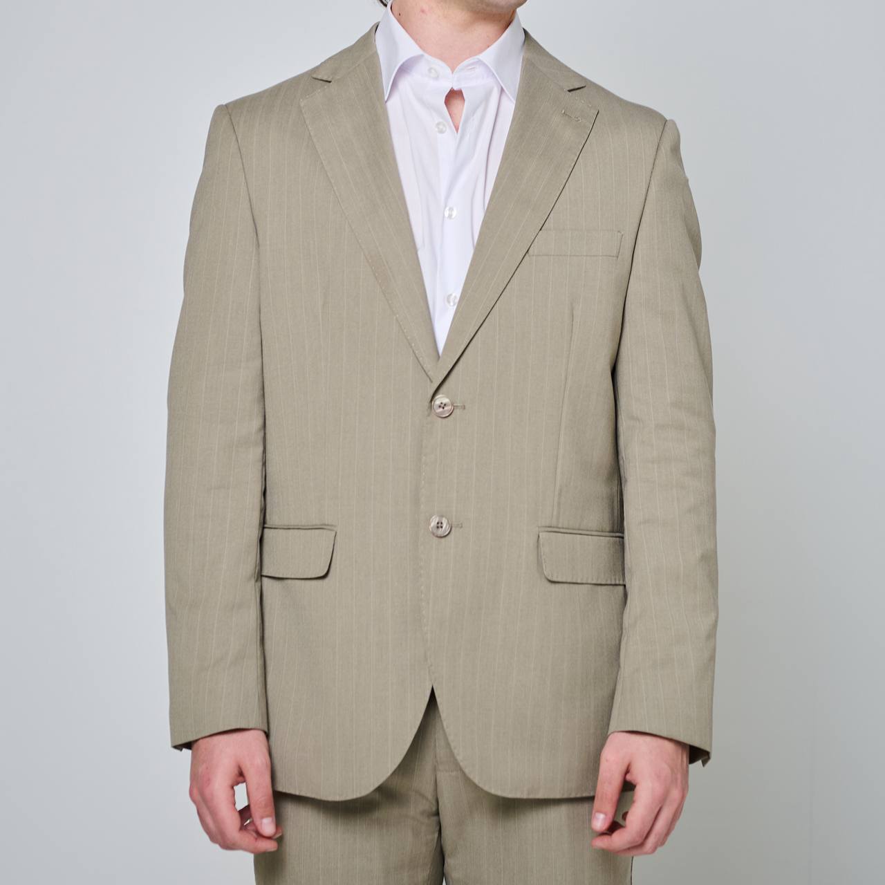Abito sartoriale gessato beige