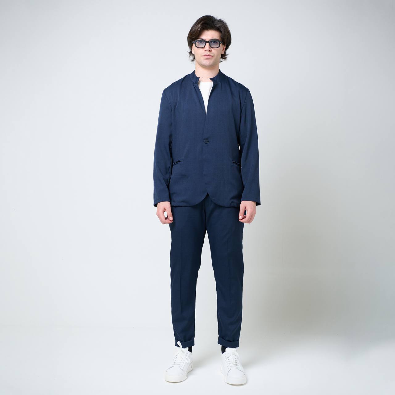 Abito Collo Coreano Blu
