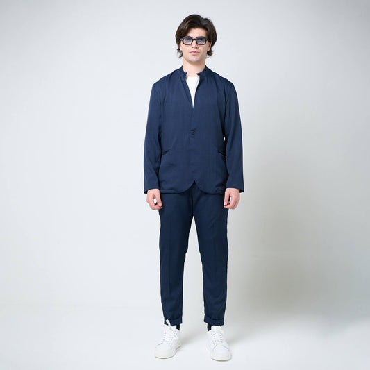 Abito Collo Coreano Blu