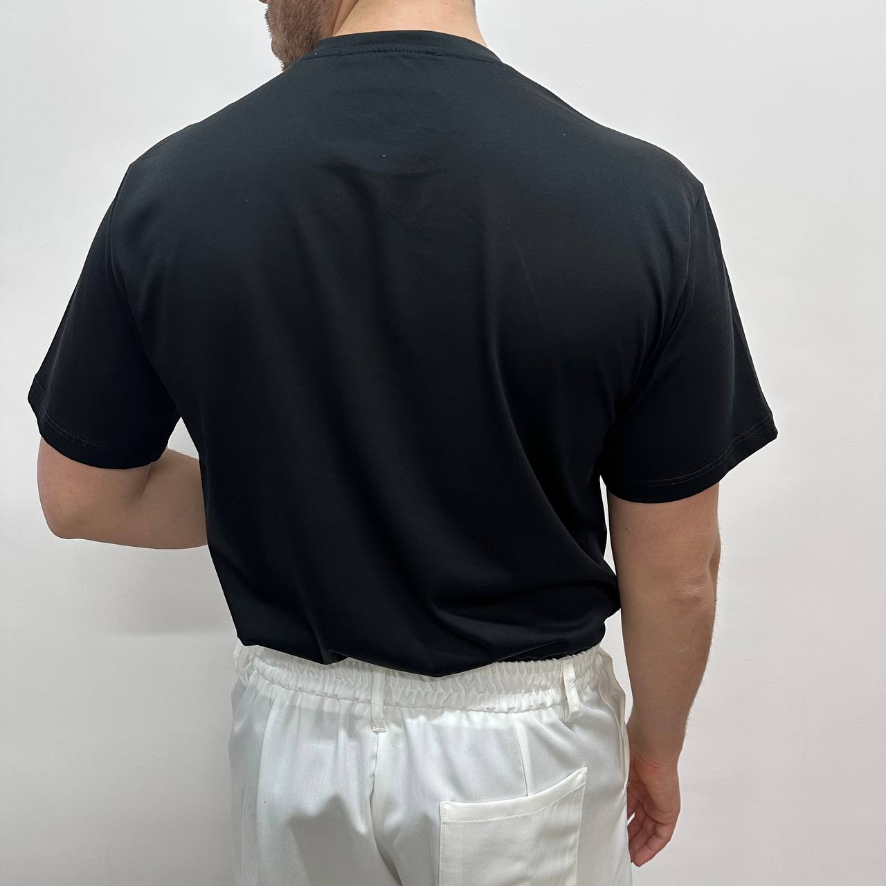 Shirt in filo di scozia nera