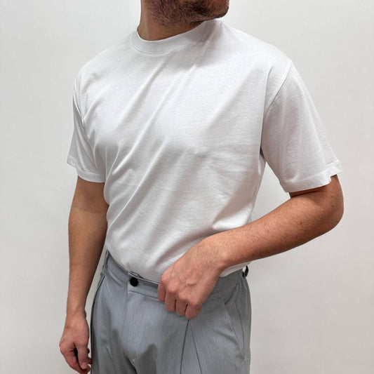 Shirt in filo di scozia bianca