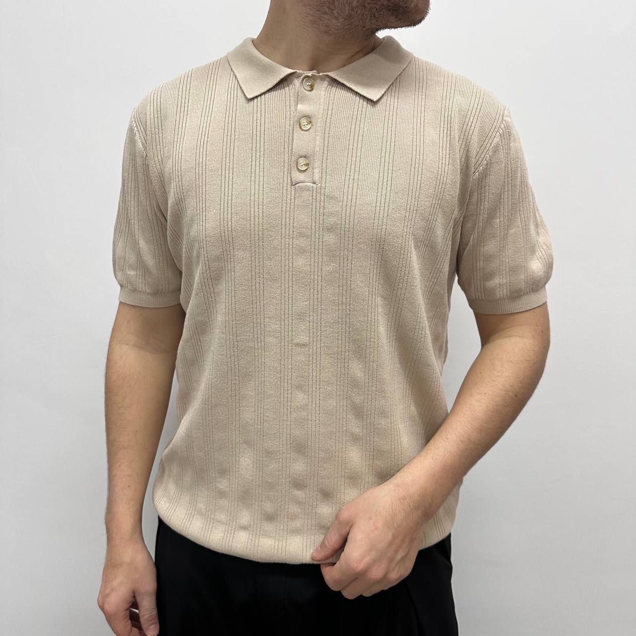 Polo trecciata beige