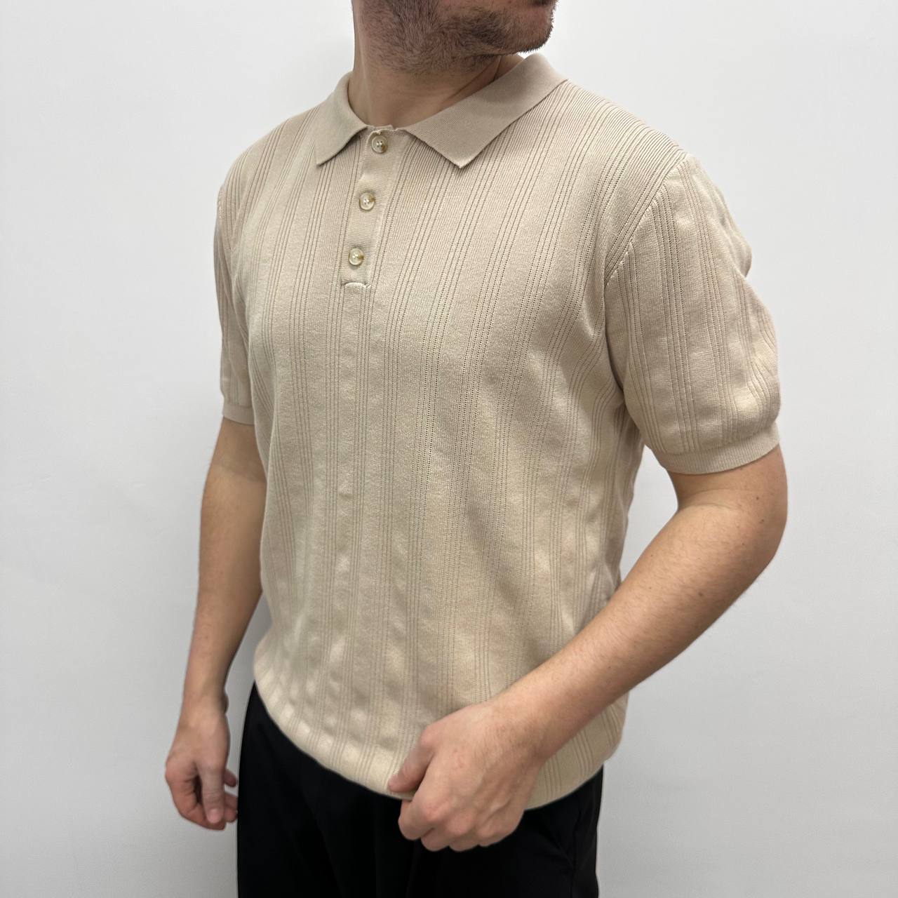 Polo trecciata beige