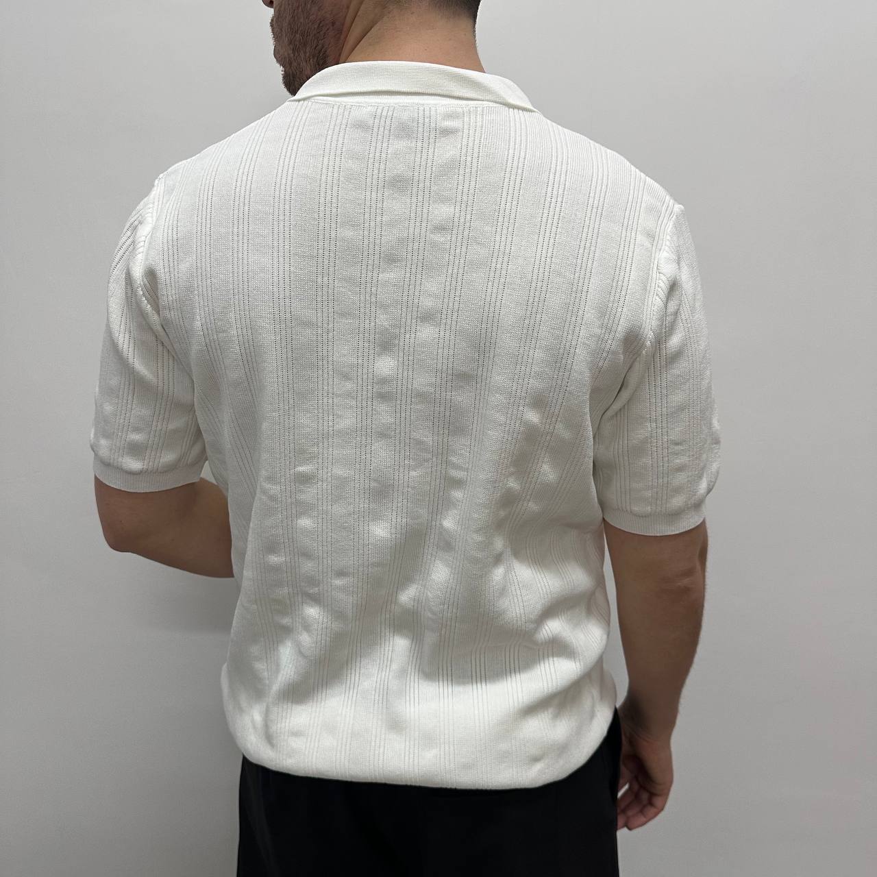 Polo trecciata bianca