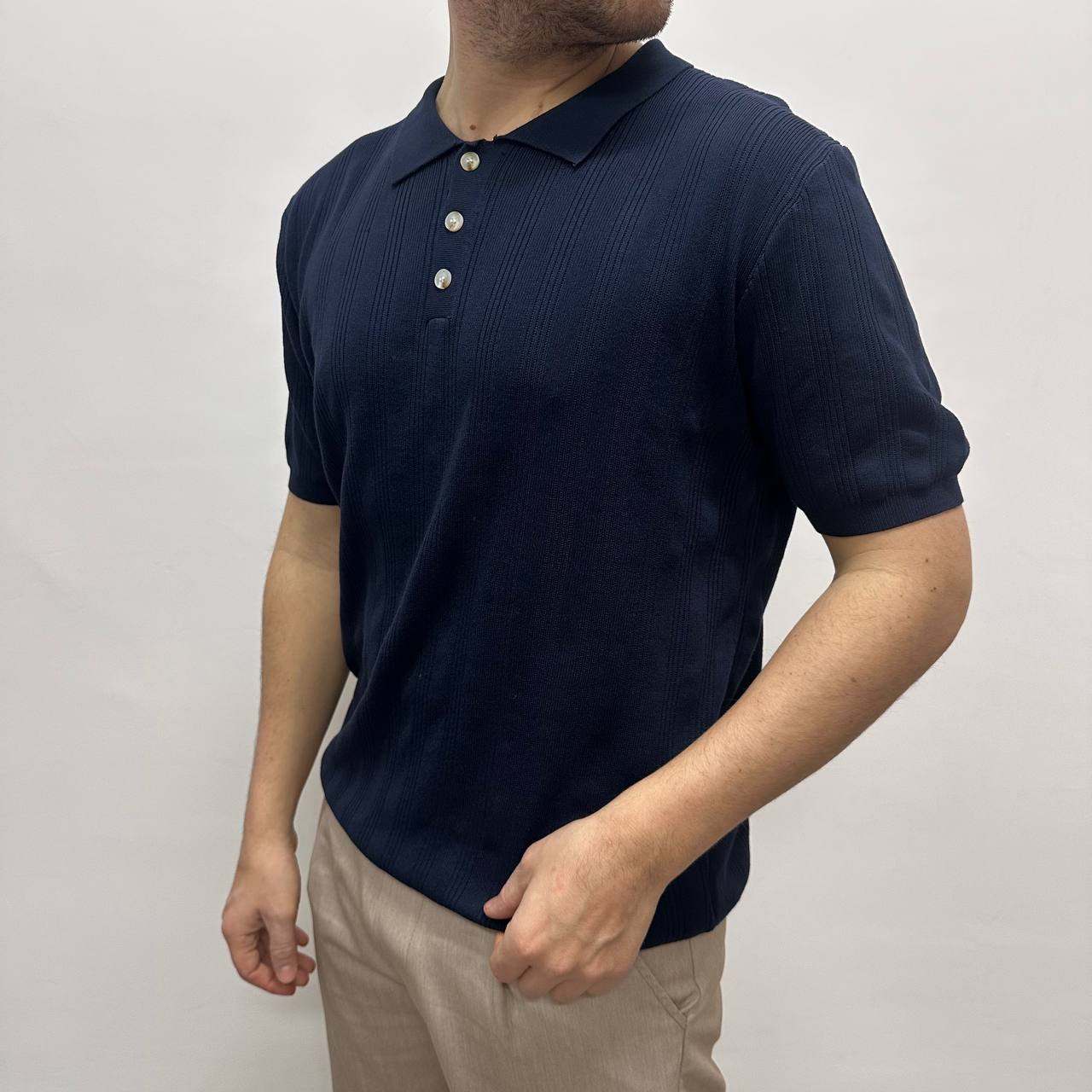 Polo trecciata Blu