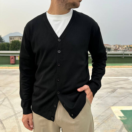 Cardigan in filo nero