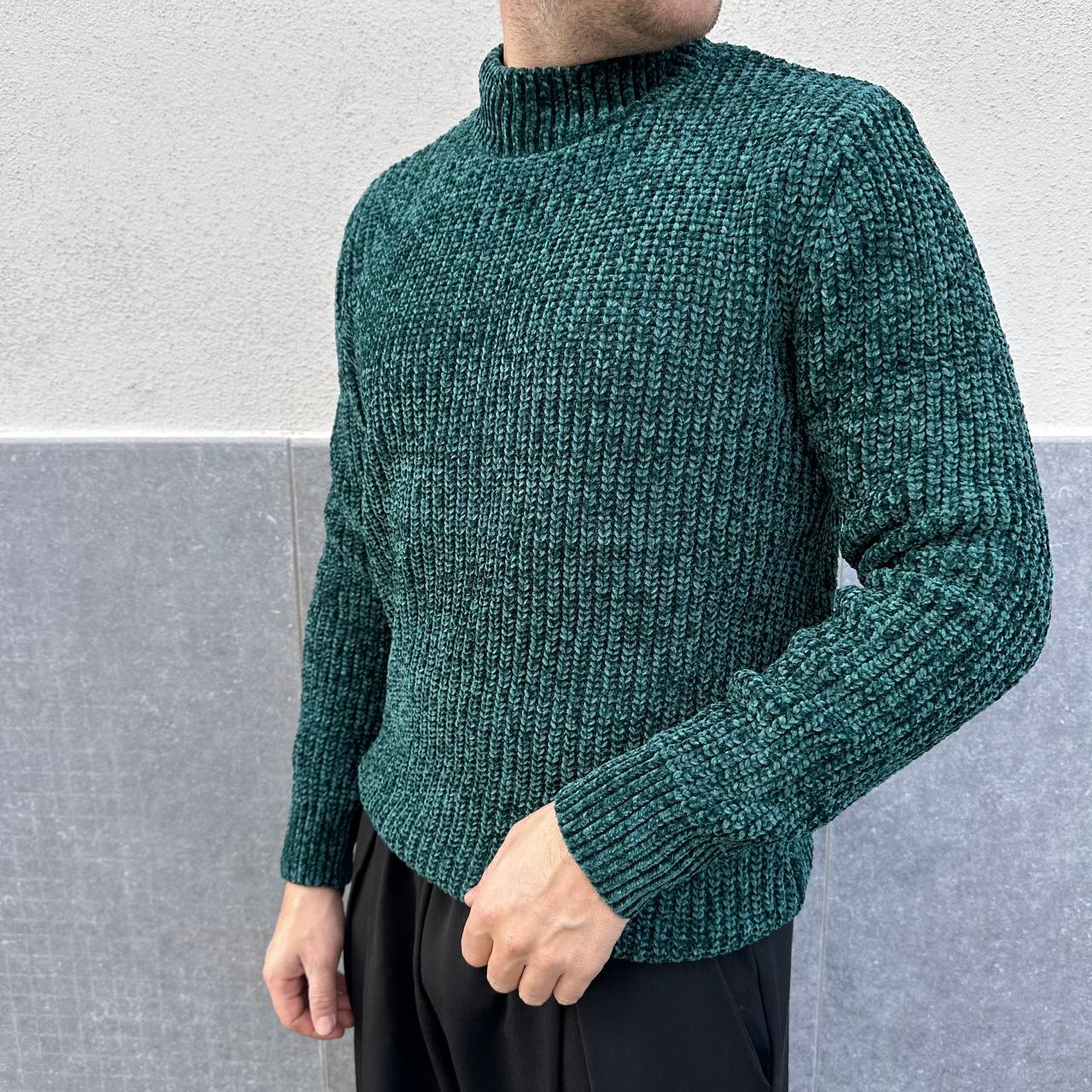 Mezzocollo in ciniglia verde