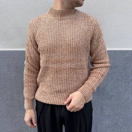 Mezzocollo in ciniglia beige