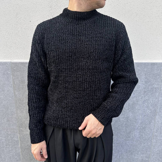 Mezzocollo in ciniglia nero