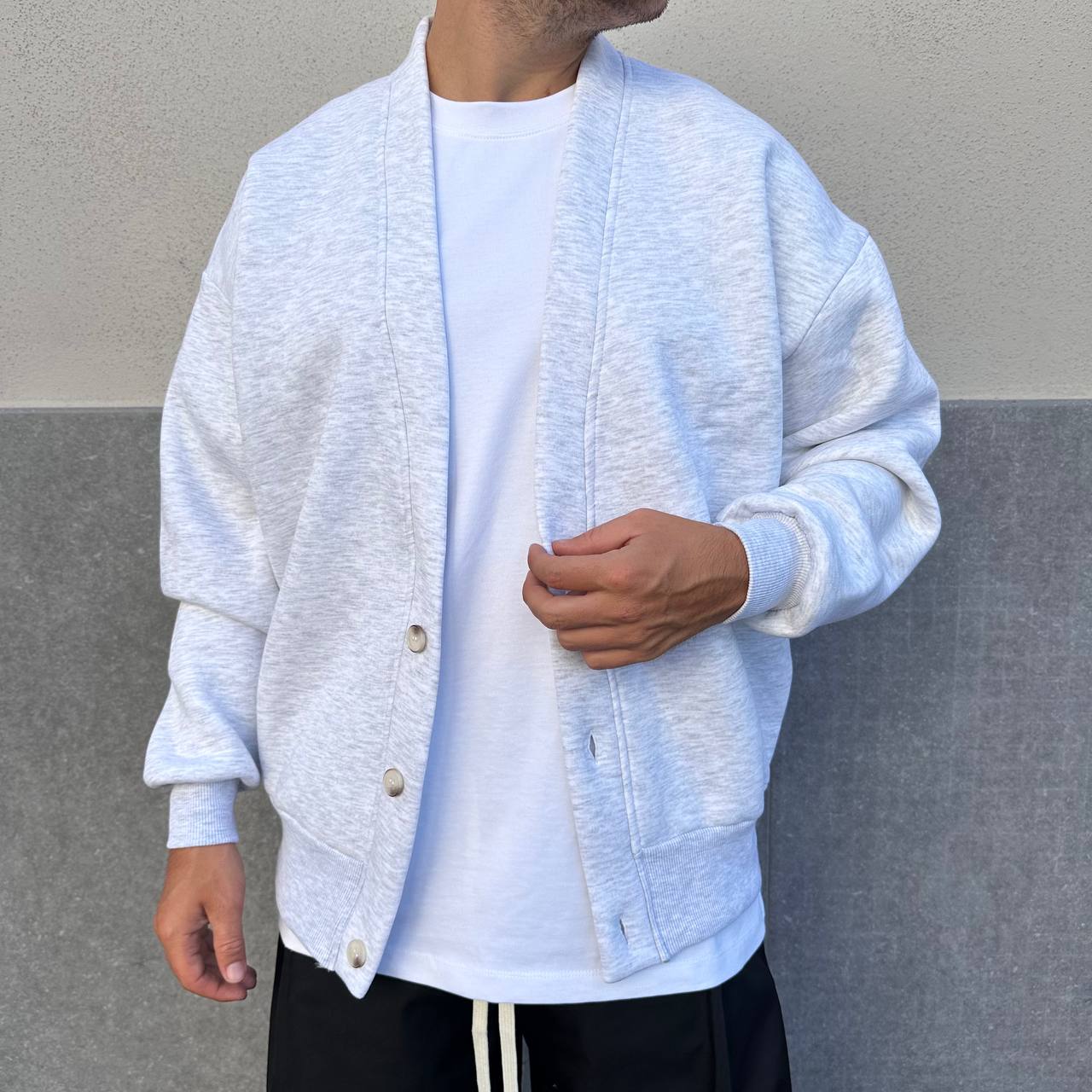 Felpa Cardigan Grigio