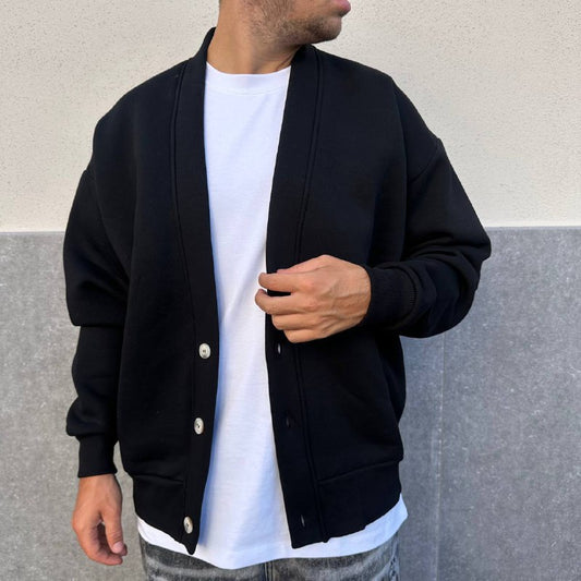 Felpa Cardigan Nera