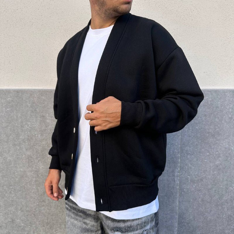 Felpa Cardigan Nera
