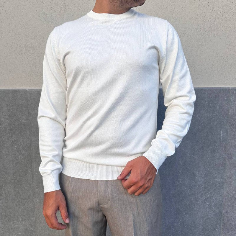 Pullover girocollo bianco