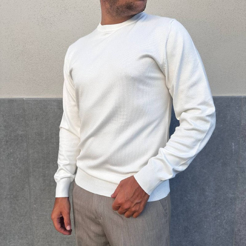 Pullover girocollo bianco